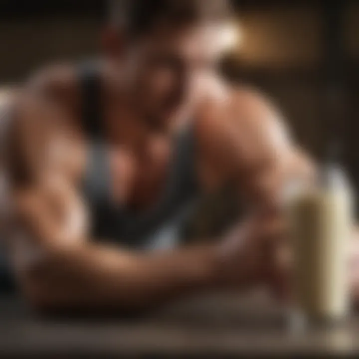 An athlete consuming a protein shake made with casein for post-workout recovery.