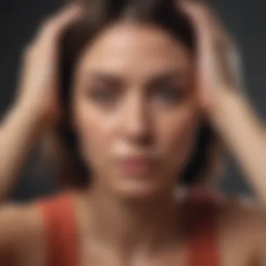 Understanding the impact of morning discomfort Close-up of a person holding their head in discomfort in a dimly lit room