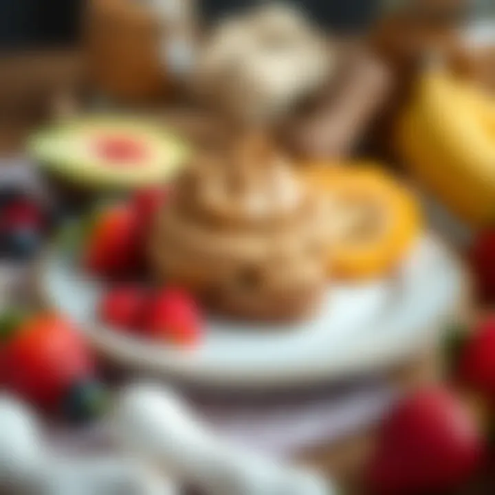 Creative Peanut Butter and Fruit Combination Creative peanut butter and fruit combination on a plate