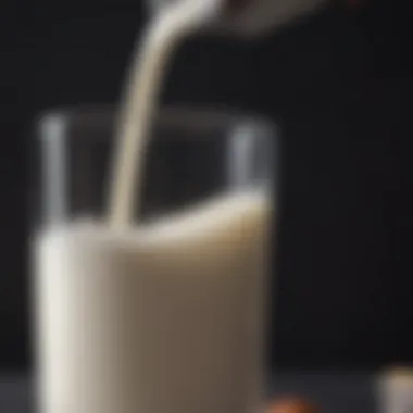 Smooth Texture of Filtered Milk Close-up view of a glass of filtered milk with a smooth texture