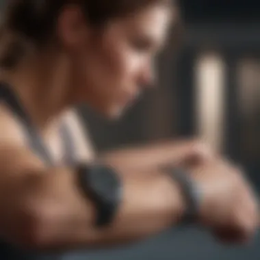 User engaging with a fitness tracker