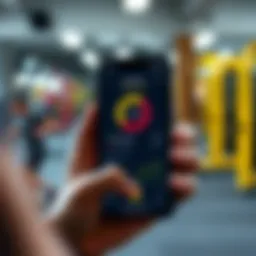 User engaging with weightlifting tracker app interface on a smartphone