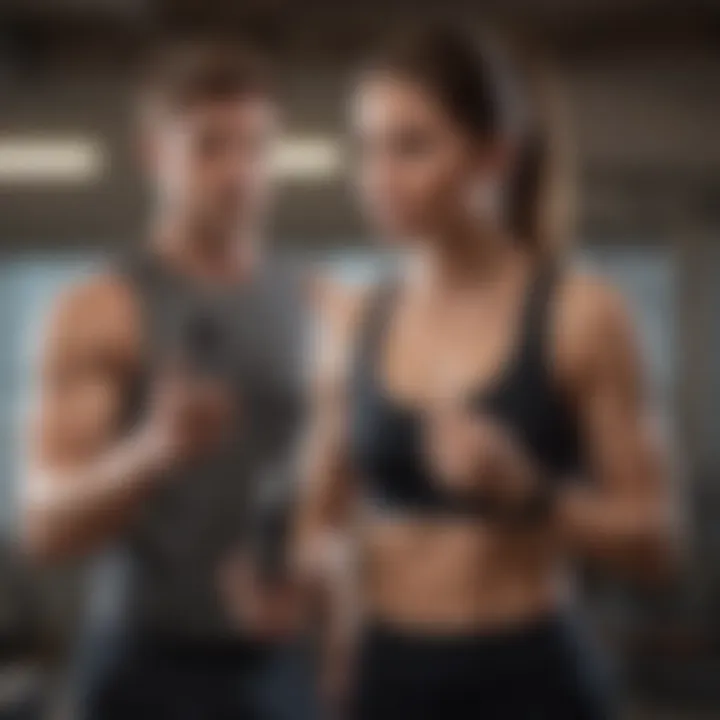 User engaging with fitness app on mobile device