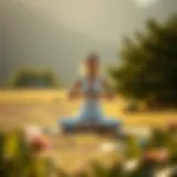 A serene yoga session in a tranquil environment, promoting mindfulness and relaxation.