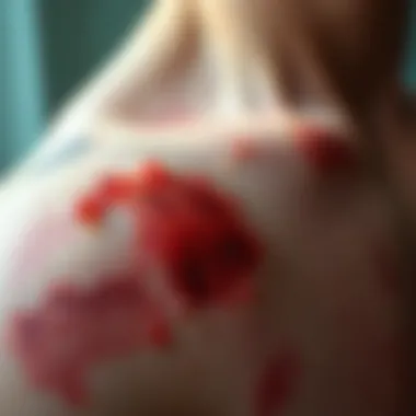 Skin Manifestations of Heart Health A close-up of skin showing various rashes that could indicate systemic health issues