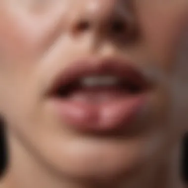 Applying a Lip Patch for Cold Sores User applying a lip patch