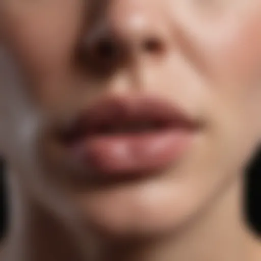 Close-up of a lip patch applied to the lips