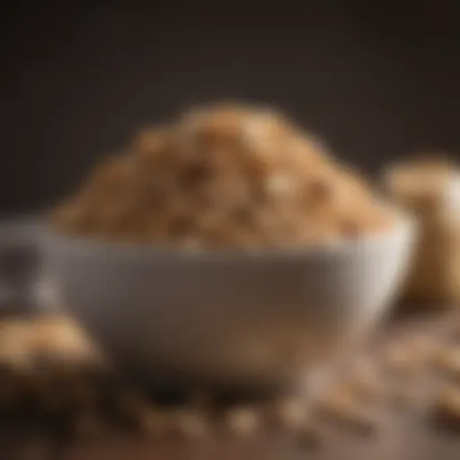 A bowl of low sugar protein cereal featuring various grains and seeds.