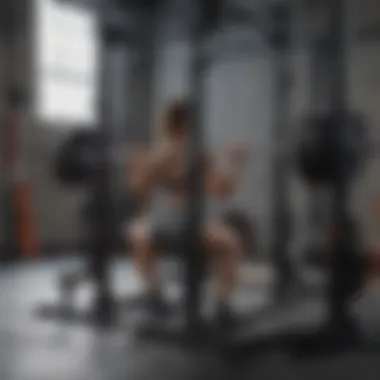 Safety Features of a Squat Rack Safety features and setup of a squat rack with weight plates