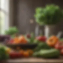 Fresh vegetables and fruits displaying healthy eating choices