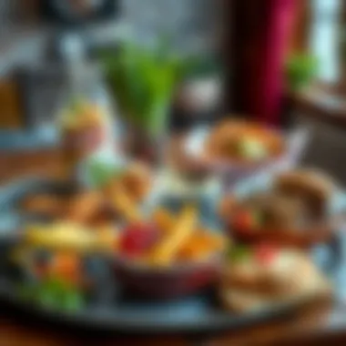 Artful Presentation of Nutritional Delights A colorful array of ready meals arranged artistically