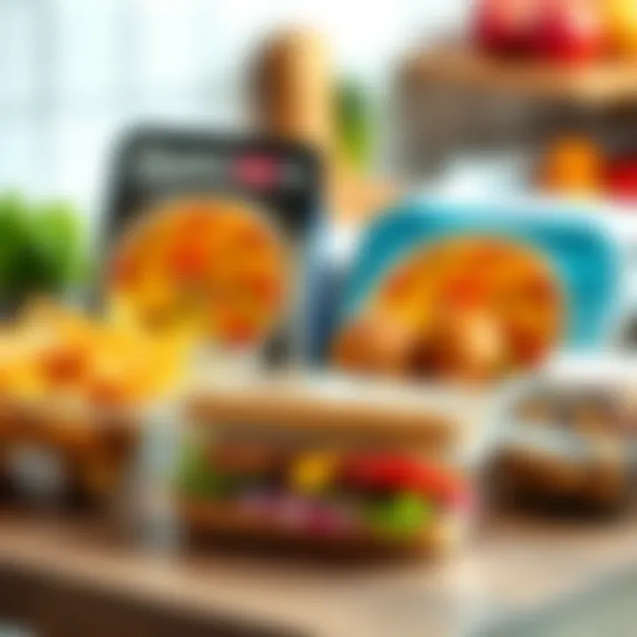 Highlighting Caloric Awareness in Meal Choices A selection of meal packaging emphasizing calorie content