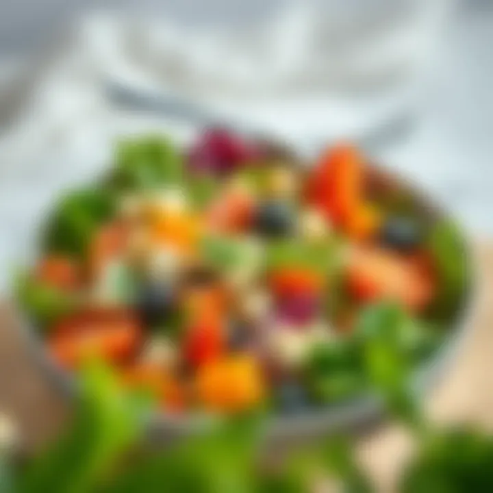 Nutrient-Packed Salad Bowl for Health Enthusiasts A vibrant salad bowl showcasing healthy ingredients