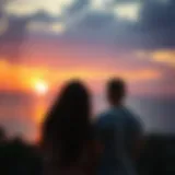 Hope in Conception Challenges A serene setting depicting a couple contemplatively gazing at a sunset, symbolizing hope