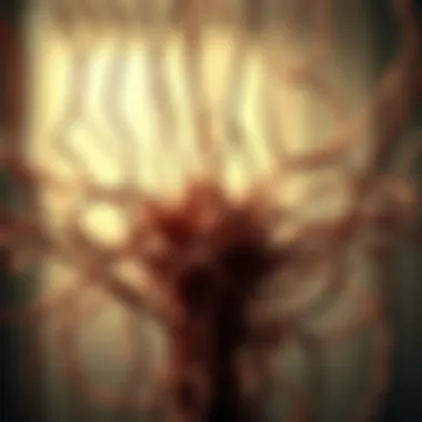 An abstract illustration featuring tangled threads, symbolizing the complexities of emotional barriers