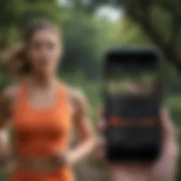 Runner tracking progress with a mobile app