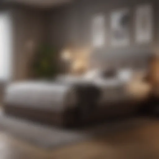 A tranquil bedroom setting with soft lighting