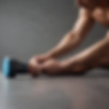 Demonstration of muscle recovery techniques using the athletic roller stick