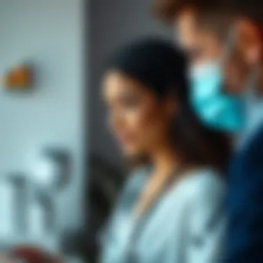 Healthcare Consultation for Pregnancy Pregnant woman consulting with a healthcare professional