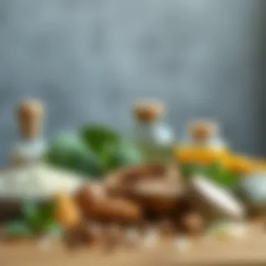 A variety of natural cleansing ingredients