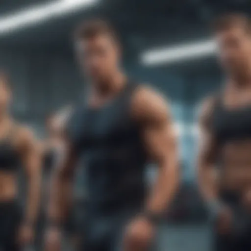 A vibrant group engaged in a virtual workout session, showcasing camaraderie and motivation.