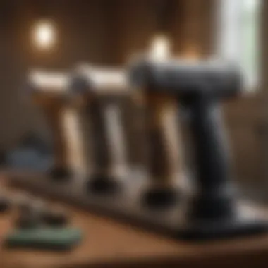 Affordable Massage Guns Selection A selection of affordable percussion massage guns displayed on a table.