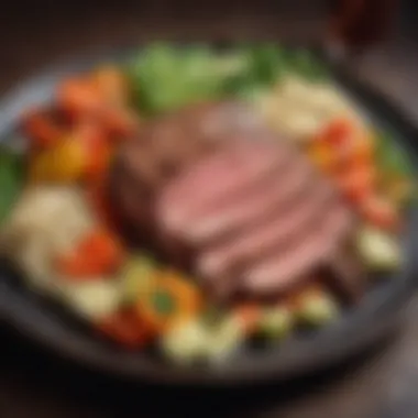 Nutritious Lean Beef Meal Lean beef dish garnished with fresh vegetables