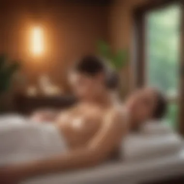 Ideal Self-Massage Environment A serene setting depicting a relaxing environment ideal for self-massage.