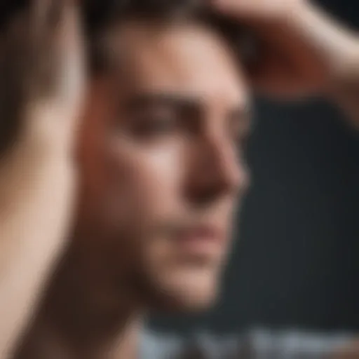 Close-up of a person holding their head in discomfort