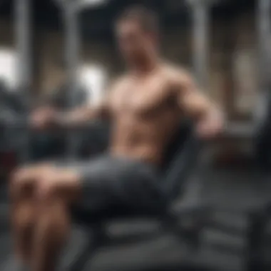 Performing the Chain Bench Press Athlete performing chain bench press