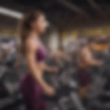 Energetic Atmosphere of Planet Fitness A vibrant Planet Fitness gym filled with members working out