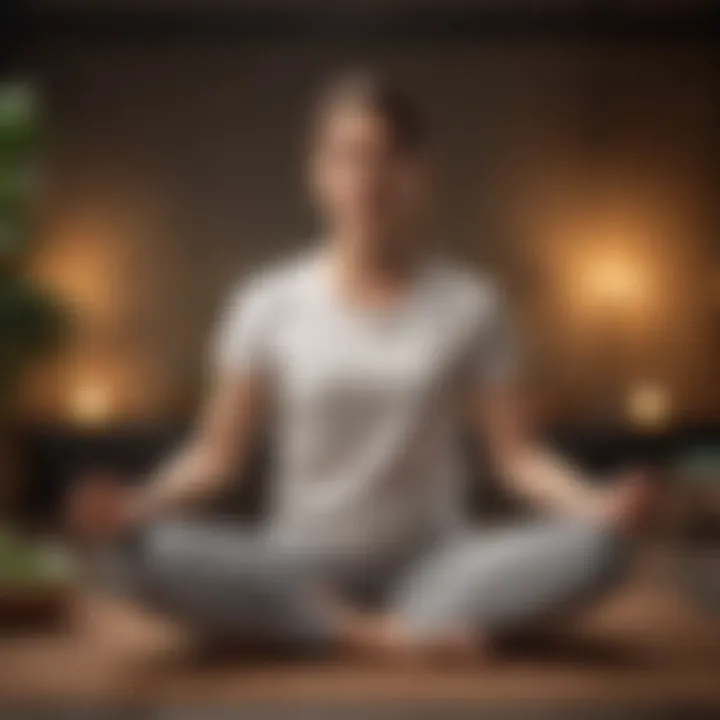 A serene environment depicting a person meditating, representing mental wellness on a keto diet.