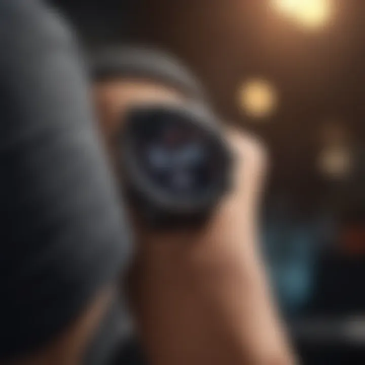 Close-up of fitness tracker interface