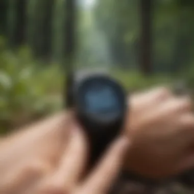 Fitness tracker in a natural outdoor setting