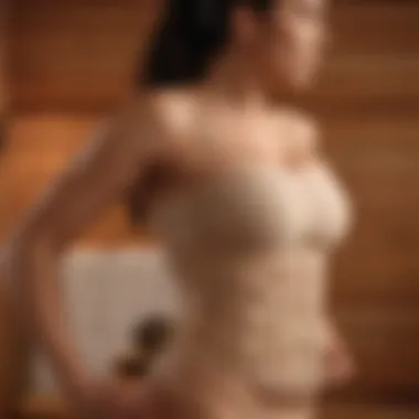 A close-up view of a sauna waist trainer demonstrating its unique design.