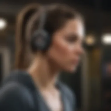 User experiencing the JBL Rock headphones during a workout