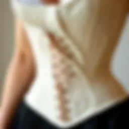 Elegant waist training corset showcasing intricate design