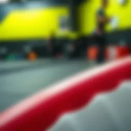 Close-up of high-density foam padding used in weight training