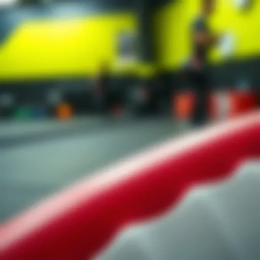 Close-up of high-density foam padding used in weight training
