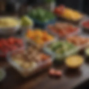 Organized Meal Prep for Effective Dieting An organized meal prep container filled with colorful ingredients