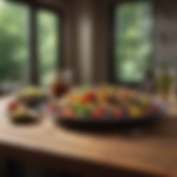 A serene environment promoting mindfulness during dining