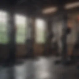 A well-equipped gym featuring multiple squat racks