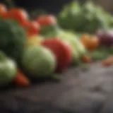 Fresh vegetables rich in potassium and fiber