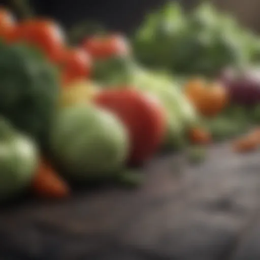 Fresh vegetables rich in potassium and fiber