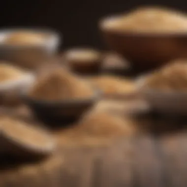 A variety of whole grains displayed on a table
