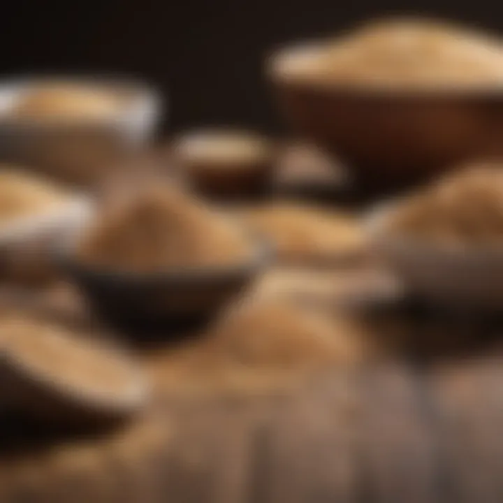 A variety of whole grains displayed on a table