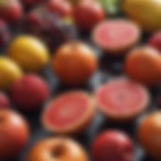Fresh fruits rich in antioxidants and vitamins