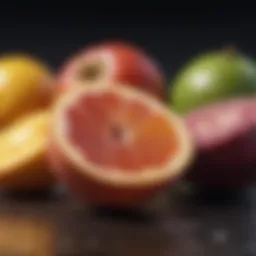 Colorful selection of fresh fruits for energy