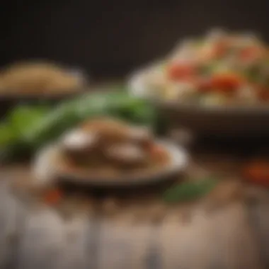Balanced Nutrition for Liver Wellness A well-balanced meal featuring whole grains and vegetables