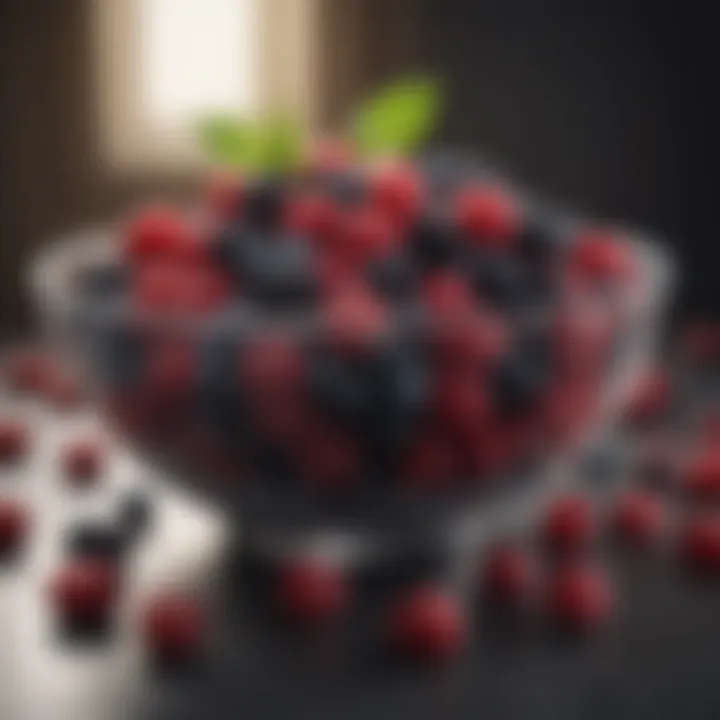 A bowl overflowing with fresh berries, showcasing their nutritional richness